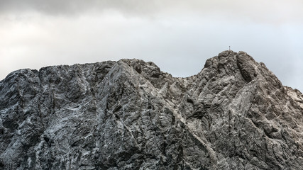 Mountain massif Giewont in the Western Tatra Mountains with a he