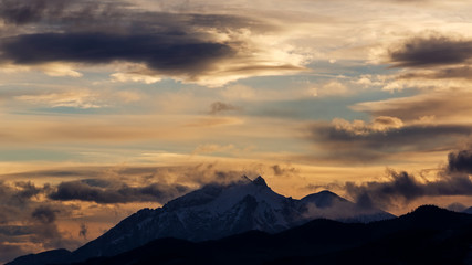 Fototapeta premium Dramatic sky over the Polish Tatra mountains