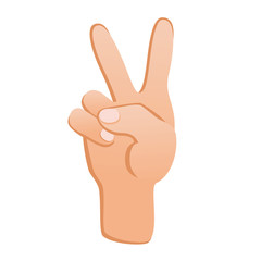 Human hand with gesture Victory. Sign of success.