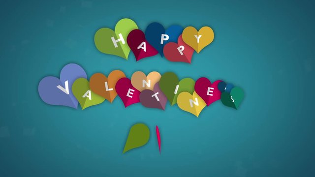 Happy Valentines Day. heart opening with a letter Video animation, motion graphic design.
