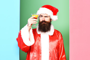 serious bearded santa claus man