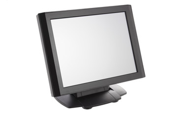 Point Of Sale System with Screen Monitor On White Background