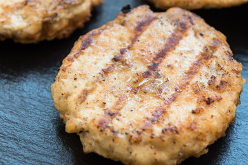 Homemade grilled patties for burgers