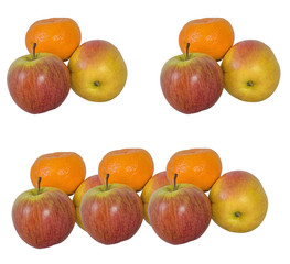 two apples and tangerine