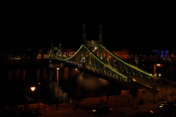 Obraz premium Liberty Bridge at night in Budapest