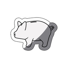Piggy icon. Money financial item commerce market and buy theme. Isolated design. Vector illustration