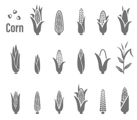 Corn icons. Vector illustration.