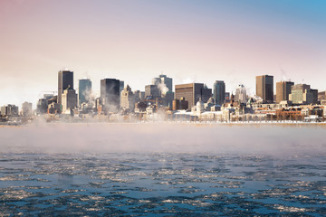 Downtown Montreal in winter