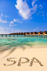 Word Spa on beach