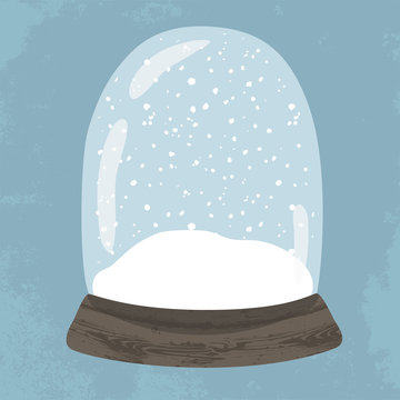 Bright Illustration Of Hand Drawn Snow Globe.