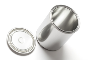Open Tin Paint Can with Clipping Path