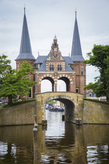 Fototapeta na wymiar Waterpoort (Watergate) the symbol of the city of Sneek, The Netherlands
