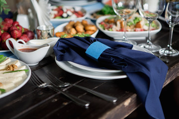 Festive dinner. Summer terrace.
