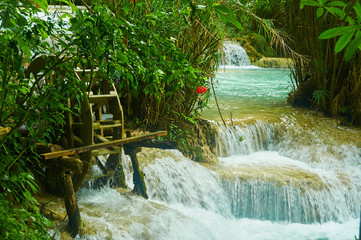 Kuang Si Waterfall or Tat Kuang Si Waterfall in Luang Prabang, Laos