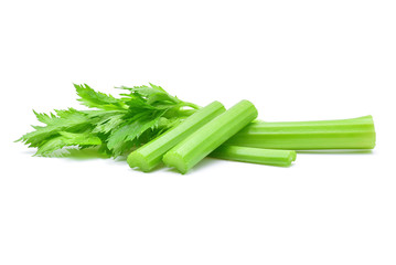 fresh celery on white background