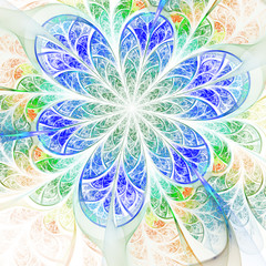 Colorful fractal flower, digital artwork for creative graphic design