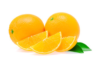 Orange fruit on white background