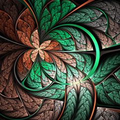 Vivid fractal butterfly or flower, digital artwork for creative graphic design