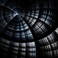 Blue fractal time machine, digital artwork for creative graphic design