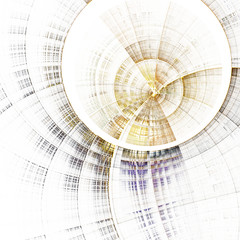 Gold fractal time machine, digital artwork for creative graphic design