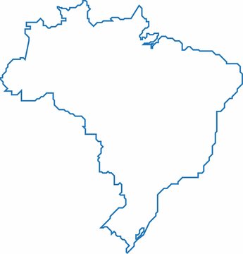 Brazil outline map. Vector illustration.