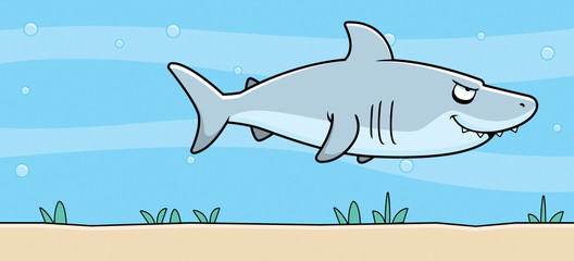 Cartoon Shark Underwater