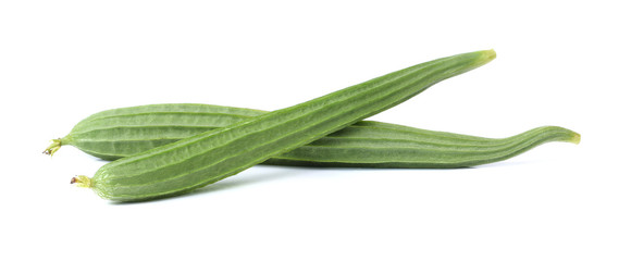 fresh luffa acutangula isolated on white background