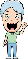 Cartoon Woman Waving