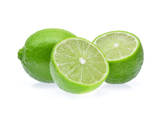 limes isolated on white background