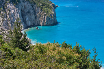 Landscape of Milos Beach, Lefkada, Ionian Islands, Greece