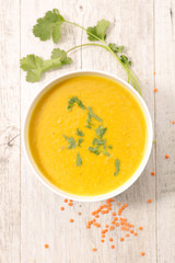 lentils soup with curcuma