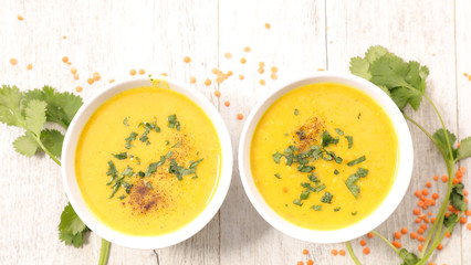 lentils soup with curcuma