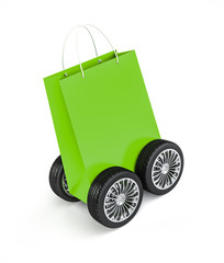 Shopping bag with wheels