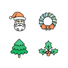 Christmas icons set