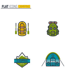 Flat camping icons