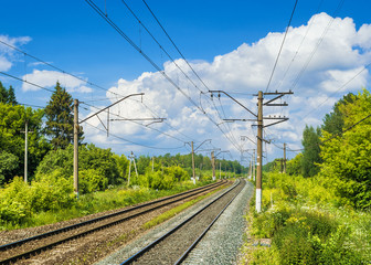 Moscow - Kiev railway. Russia, Kaluga region