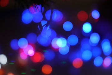 Various colour of light from christmas tree