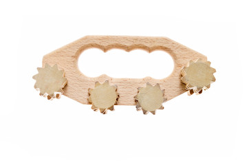Wooden anticellulite massager for female skin