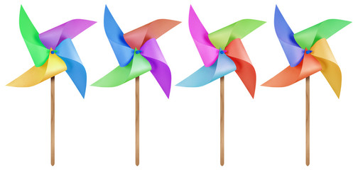 Paper windmill pinwheels - Colorful