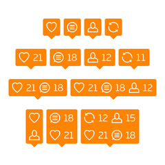 Vector like follower comment icon.