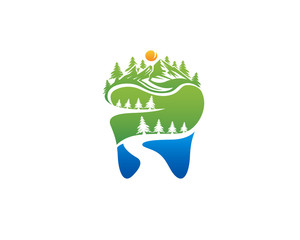 Modern Dental Logo Symbol - Nature Dentistry