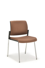 Office chair in brown fabric without armrests