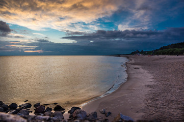 sunset at baltic sea