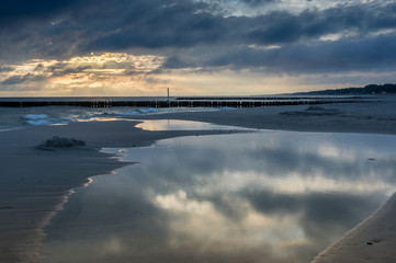 sunset at baltic sea