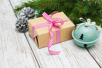 christmas gift box and decorations