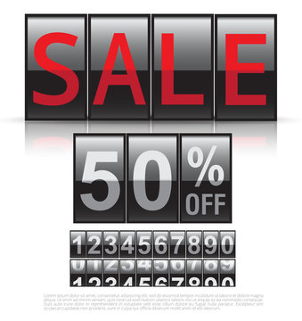 Vector illustration Countdown Timer Sale write sale and 50% 