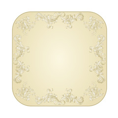 Button square festive filigree ornaments vintage vector illustration