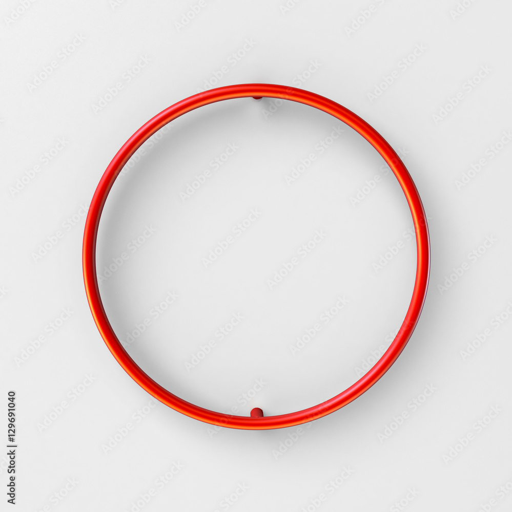 Poster 3d realistic red wire font with soft shadows. letter o. 3d rendering isolated on bright background.
