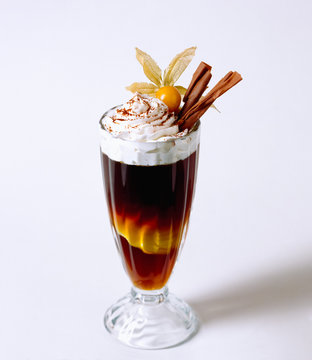 Iced coffee with cream