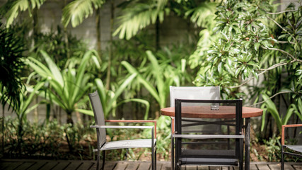 Relaxing chairs in garden